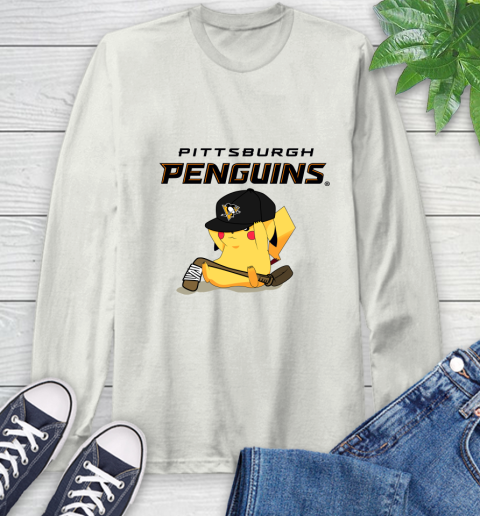 NHL Pikachu Hockey Sports Pittsburgh Penguins Long Sleeve T-Shirt 12