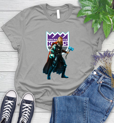 NBA Thor Avengers Endgame Basketball Sacramento Kings Women's T-Shirt 10