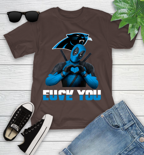 NHL Carolina Panthers Deadpool Love You Fuck You Football Sports Youth T-Shirt 7