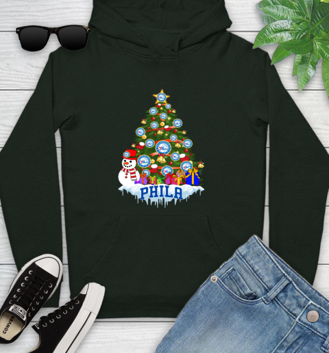 Philadelphia 76ers Merry Christmas NBA Basketball Sports Youth Hoodie 13