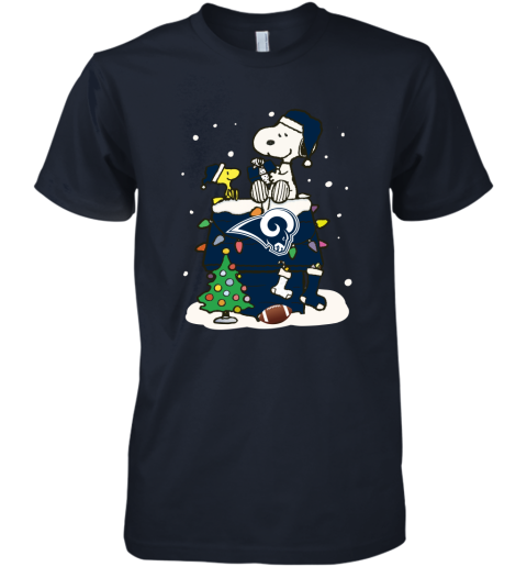 o32b a happy christmas with los angeles rams snoopy premium guys tee 5 front midnight navy