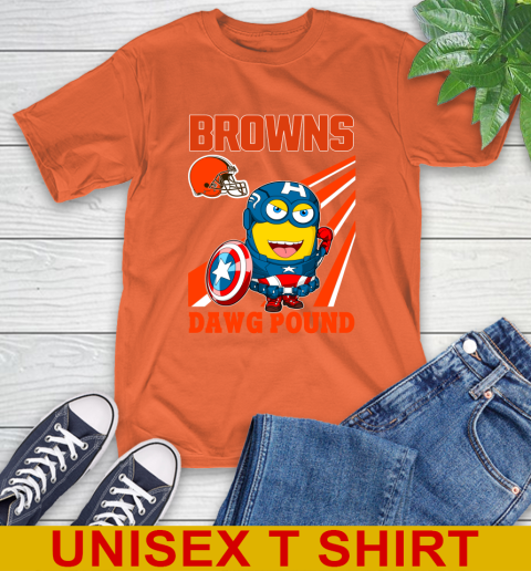 NFL Football Cleveland Browns Captain America Marvel Avengers Minion Shirt T-Shirt - Image 5