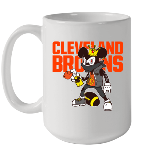 Cleveland Browns NFL Football Mickey Peace Sign Sports Ceramic Mug 15oz