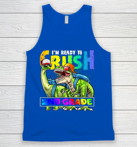 Next Level t shirts I m Ready To Crush 2nd Grade T Rex Dino Holding Pencil Back To School Tank Top 10