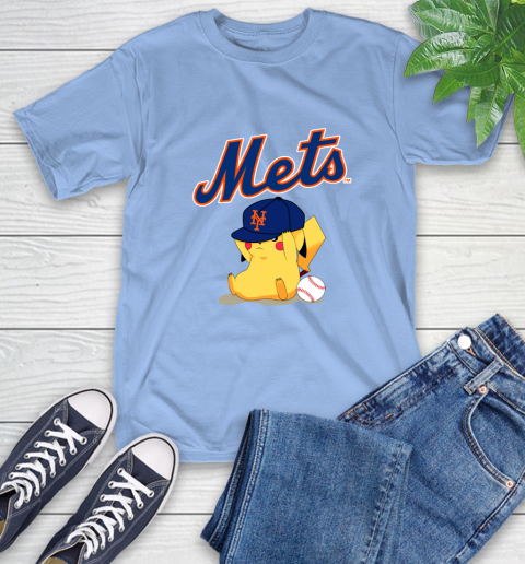 MLB Pikachu Baseball Sports New York Mets T-Shirt 11