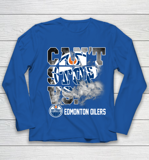 NHL Edmonton Oilers Hockey Can't Stop Vs Youth Long Sleeve 7