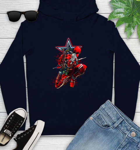 NFL Deadpool Marvel Comics Sports Football Dallas Cowboys Youth Hoodie 4