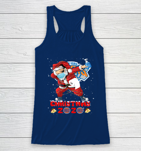 New York Knicks Funny Santa Claus Dabbing Christmas 2020 NBA Racerback Tank 6