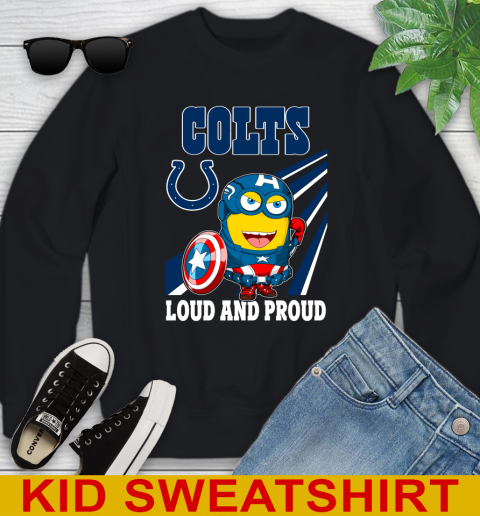 NFL Football Indianapolis Colts Captain America Marvel Avengers Minion Shirt Youth Sweatshirt