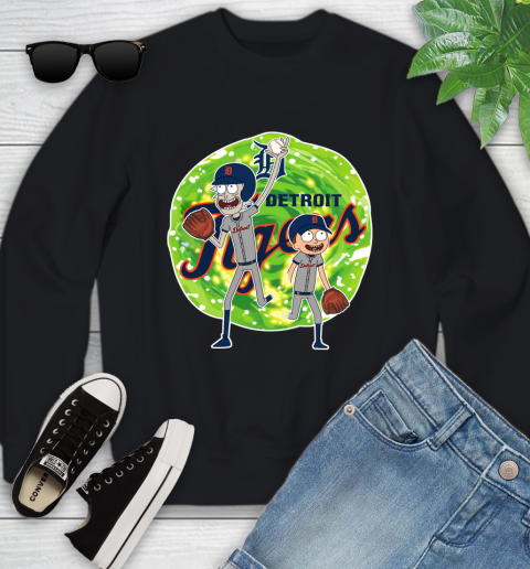 MLB Detroit Tigers Rick And Morty Baseball Sports Youth Sweatshirt 2