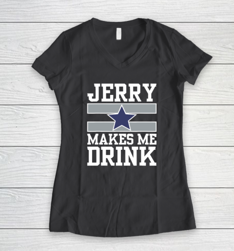 Jerry Makes Me Drink Women's V-Neck T-Shirt 4