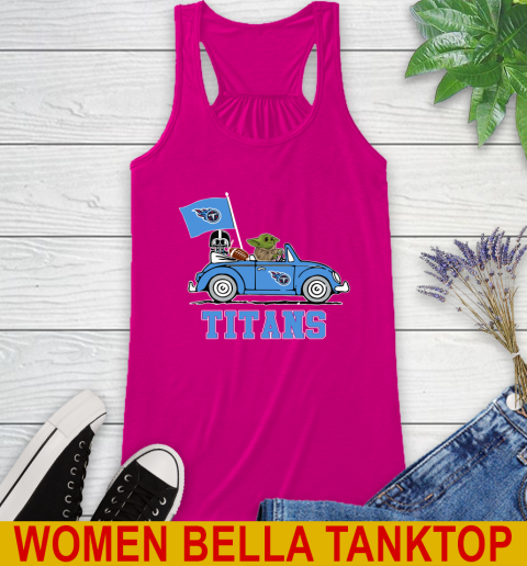 NFL Football Tennessee Titans Darth Vader Baby Yoda Driving Star Wars Shirt Racerback Tank 8