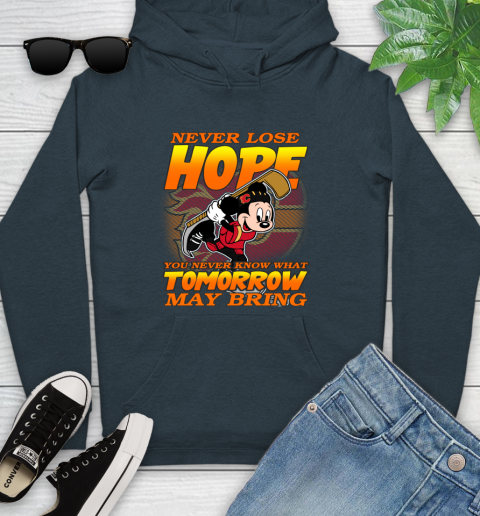 Calgary Flames NHL Hockey ootball Mickey Disney Never Lose Hope Youth Hoodie 10