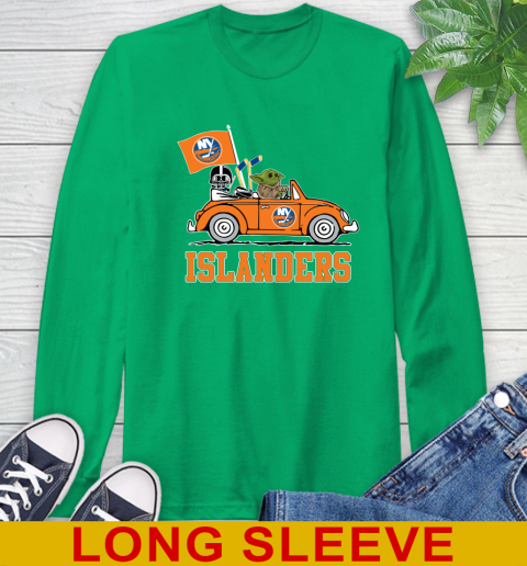 NHL Hockey New York Islanders Darth Vader Baby Yoda Driving Star Wars Shirt Long Sleeve T-Shirt 7