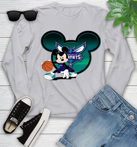 NBA Charlotte Hornets Mickey Mouse Disney Basketball Youth Long Sleeve 5