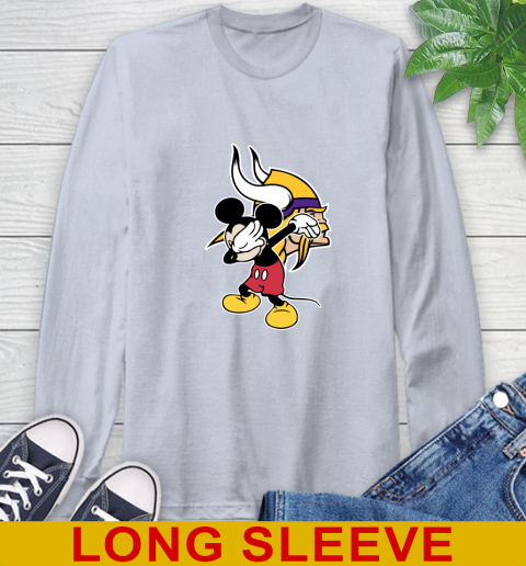 Minnesota Vikings NFL Football Dabbing Mickey Disney Sports Long Sleeve T-Shirt 6