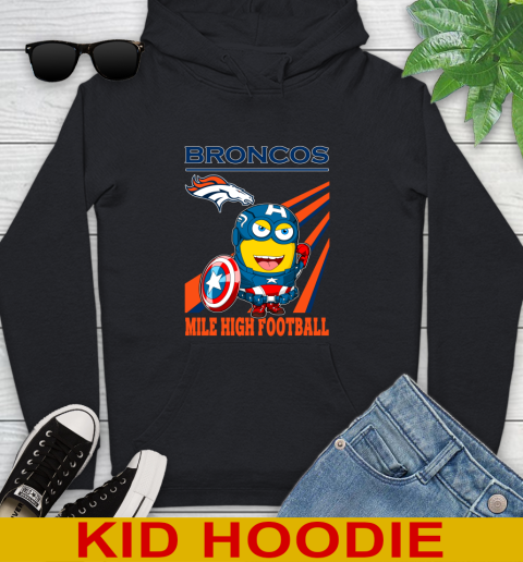 NFL Football Denver Broncos Captain America Marvel Avengers Minion Shirt Youth Hoodie