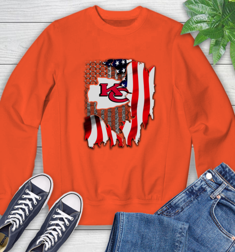 Kansas City Chiefs NFL Football American Flag Sweatshirt 3