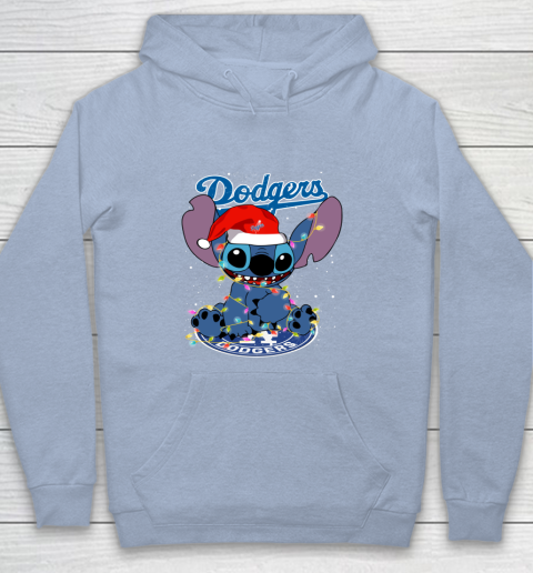 Los Angeles Dodgers MLB noel stitch Baseball Christmas Youth Hoodie 5