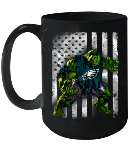 Philadelphia Eagles Hulk Marvel Avengers NFL Football American Flag Ceramic Mug 15oz