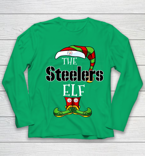Pittsburgh Steelers Christmas ELF Funny NFL Youth Long Sleeve 4