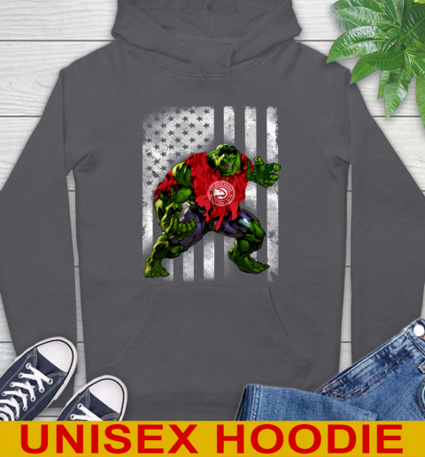 Atlanta Hawks Hulk Marvel Avengers NBA Basketball American Flag Hoodie - Image 8