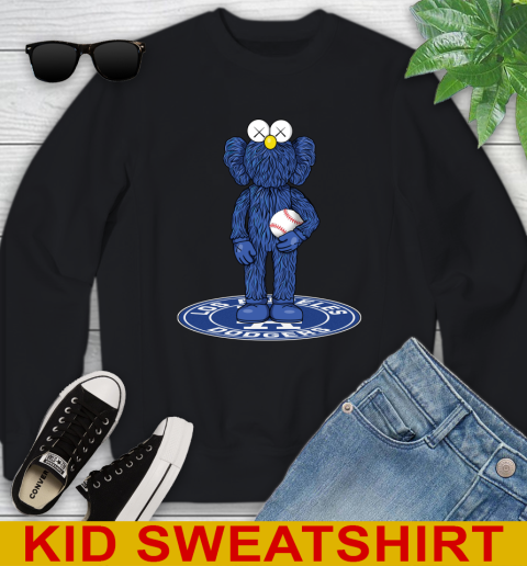 MLB Baseball Los Angeles Dodgers Kaws Bff Blue Figure Shirt Youth Sweatshirt 2