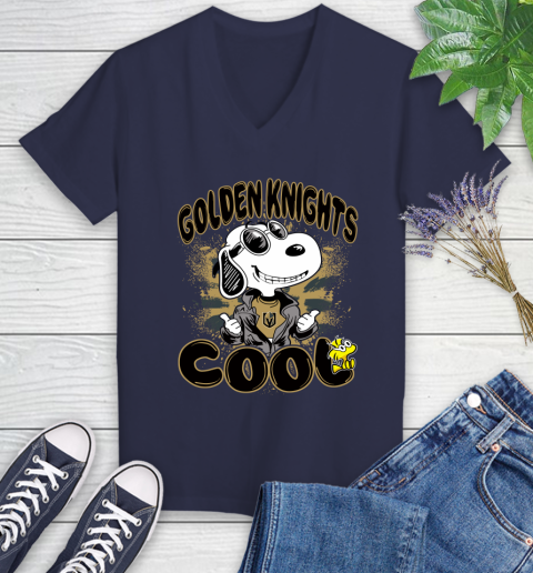 NHL Hockey Vegas Golden Knights Cool Snoopy Shirt Women's V-Neck T-Shirt 10