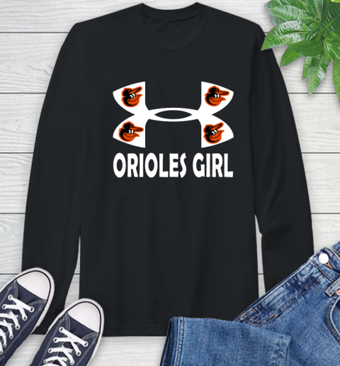 MLB Baltimore Orioles Under Armour Baseball Sports Long Sleeve T-Shirt