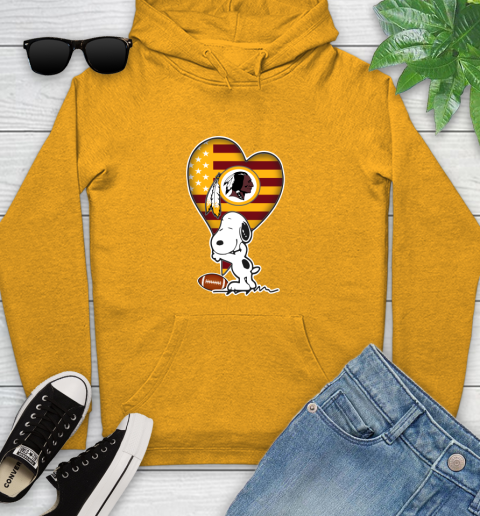 Washington Redskins NFL Football The Peanuts Movie Adorable Snoopy Youth Hoodie 3