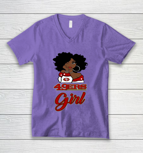 San Francisco 49ers Girl NFL V-Neck T-Shirt 9