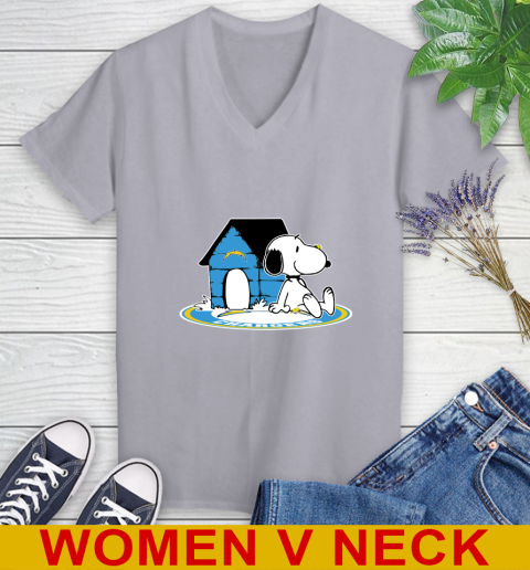 NFL Football Los Angeles Chargers Snoopy The Peanuts Movie Shirt Women's V-Neck T-Shirt 5