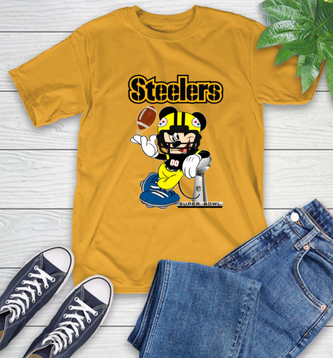 NFL Pittsburgh Steelers Mickey Mouse Disney Super Bowl Football T Shirt T-Shirt 3