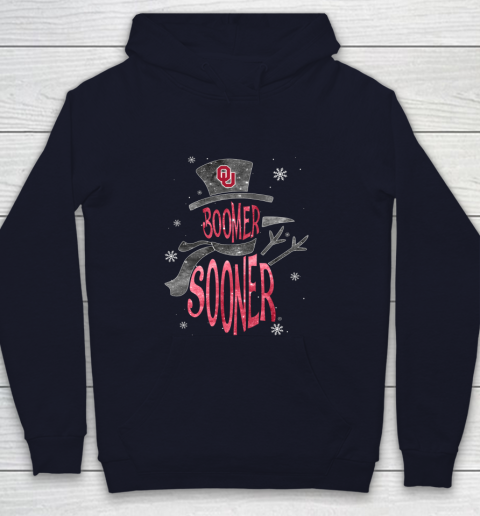 Oklahoma Sooners Christmas Snowman Youth Hoodie 2