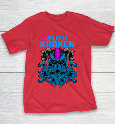 Kraken Sea Monster Vintage Release the Kraken Giant Kraken Youth T-Shirt 6