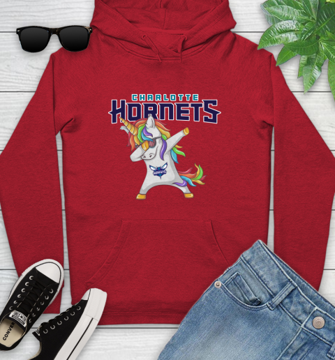 Charlotte Hornets NBA Basketball Funny Unicorn Dabbing Sports Youth Hoodie 11