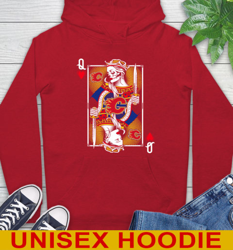 NHL Hockey Calgary Flames The Queen Of Hearts Card Shirt Hoodie 10