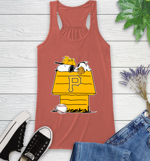 MLB Pittsburgh Pirates Snoopy Woodstock The Peanuts Movie Baseball T Shirt Racerback Tank 4