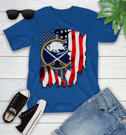 Buffalo Sabres NHL Hockey American Flag Youth T-Shirt 12