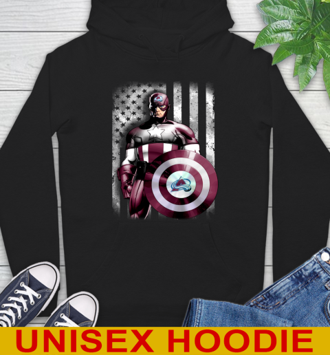 Colorado Avalanche NHL Hockey Captain America Marvel Avengers American Flag Shirt Hoodie
