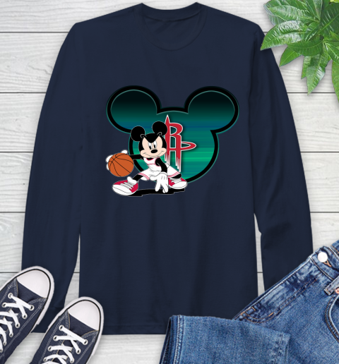 NBA Houston Rockets Mickey Mouse Disney Basketball Long Sleeve T-Shirt 4