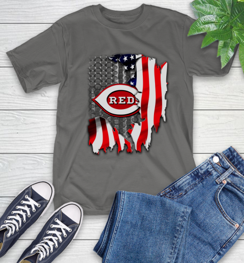 Cincinnati Reds MLB Baseball American Flag T-Shirt 10