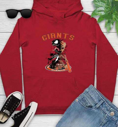 MLB San Francisco Giants Baseball Venom Groot Guardians Of The Galaxy Youth Hoodie 11