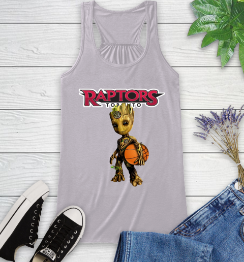 Toronto Raptors NBA Basketball Groot Marvel Guardians Of The Galaxy Racerback Tank 5
