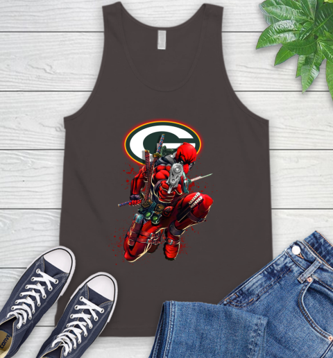 NFL Deadpool Marvel Comics Sports Football Green Bay Packers Tank Top 7