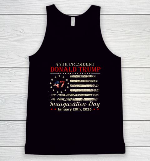 President Donald Trump Inauguration Day 2025 Vintage US Flag Tank Top