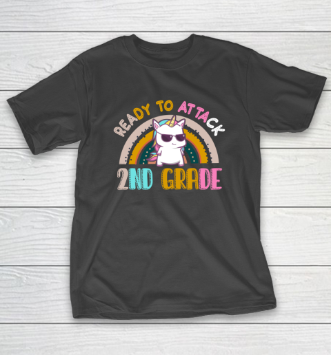 Back to school shirt Ready To Attack 2nd grade Unicorn T-Shirt 1