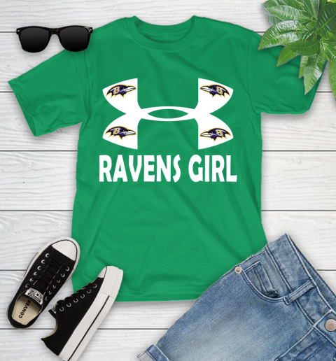 NFL Baltimore Ravens Girl Under Armour Football Sports Youth T-Shirt 9 NFL Baltimore Ravens Girl Under Armour Football Sports Youth T-Shirt - Image 9