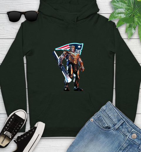 NFL Thanos Gauntlet Avengers Endgame Football New England Patriots Youth Hoodie 13
