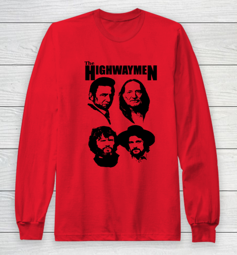 Willie Nelson Johnny Cash Outlaw Country Super Group The Highwaymen Long Sleeve T-Shirt 7